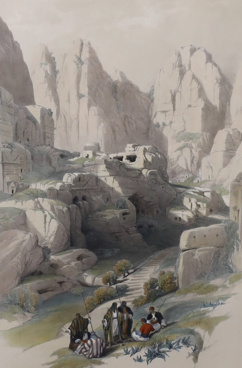 David Roberts RA (British, 1796-1864), 'The Pool of Bethesda, 'Tiberias', 'The Ravine', 'Jerusalem from the Mount of Olives', 'Engedi' and 'Convent of the Terra Santa Nazareth', six hand coloured lithographs, largest 39